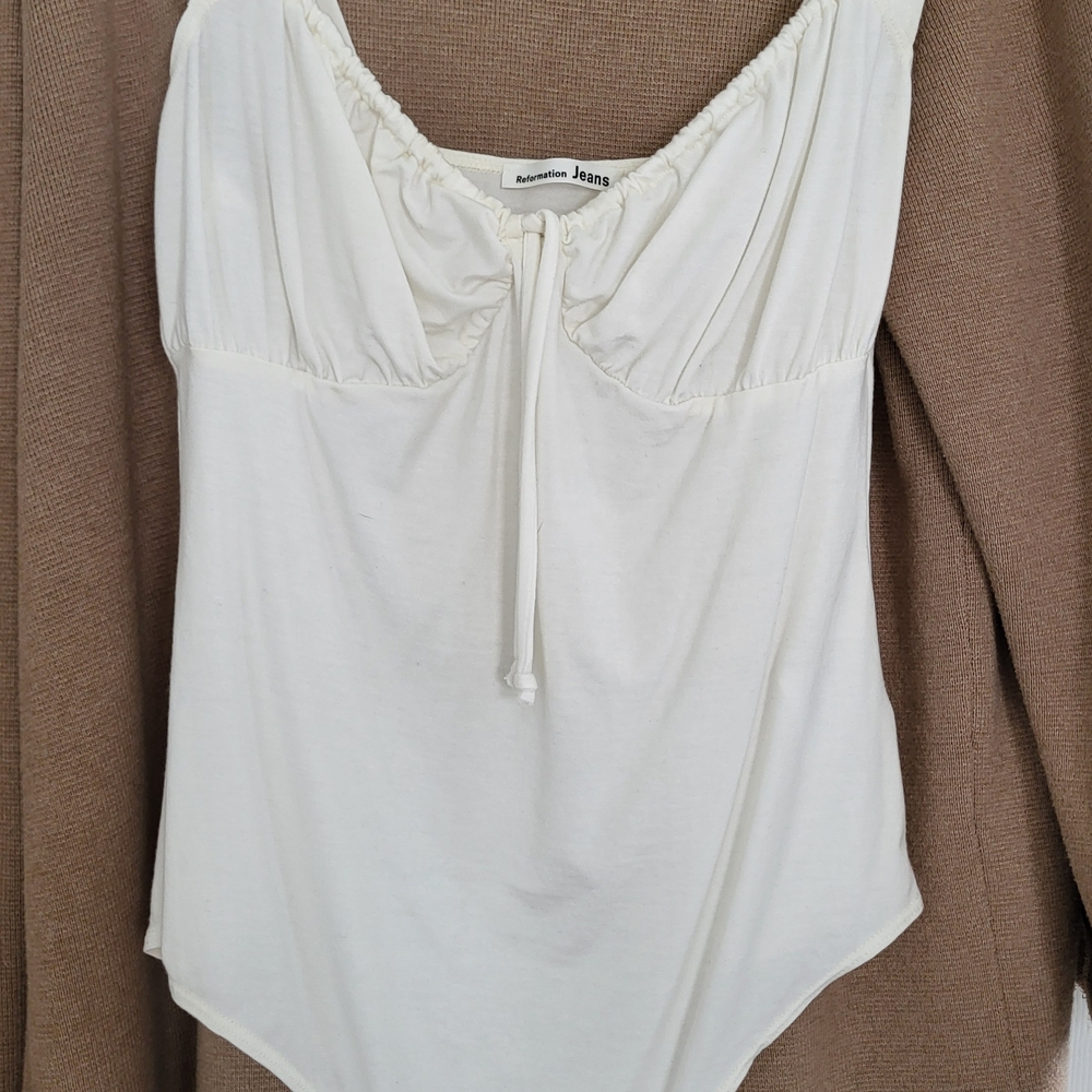Reformation White Bodysuit